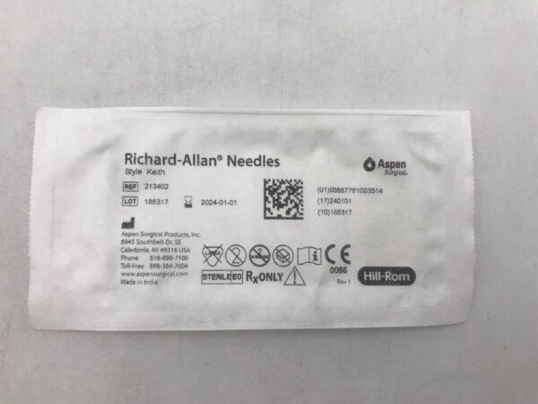 ASPEN SURGICAL 213402 Richard-Allan Surgical Needles, Style Keith (2/Pkg)(X)