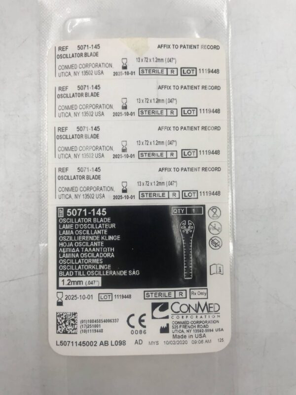 ConMed 5071-145 Oscillator Blade 13 x 72 x 1.2mm (.047")