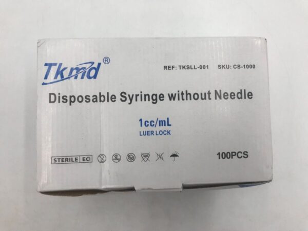 ANHUL TIANKANG MEDICAL TKSLL-001 TKMD® Disposable Syringe w/o Needle 1cc/mL (100/Box)
