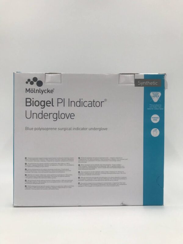 Molnlycke 41675 Biogel PI Indicator Underglove Blue Polyisoprene Surgical Indicator Gloves Size 7.5 (50/Box)