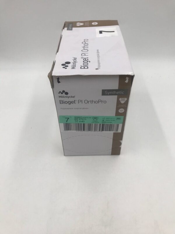 Molnlycke 47670 Biogel PI OrthoPro Polyisoprene Surgical Gloves Size 7 (50/Box)