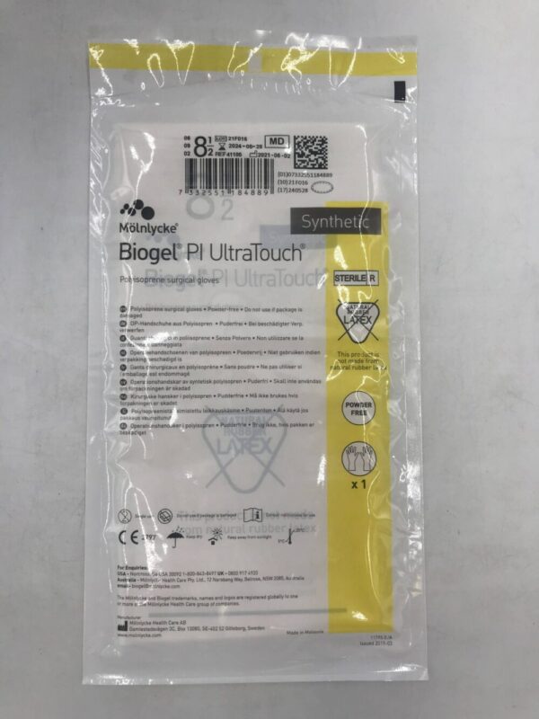 MOLNLYCKE 41185 Biogel PI Ultratouch Polyisoprene Surgical Gloves Size 8.5