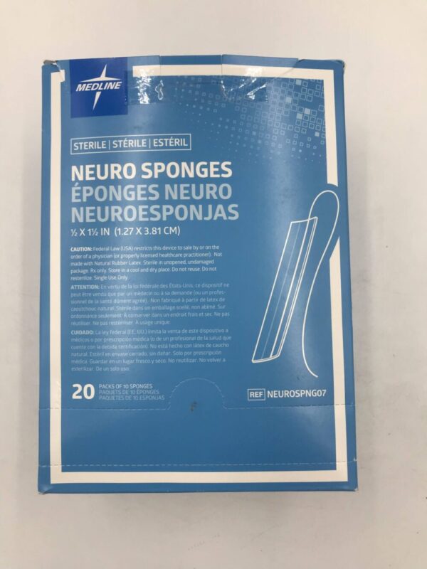 MEDLINE NEUROSPNG07 Neuro Sponges 1/2in x 1.5in (20Packs/Box)