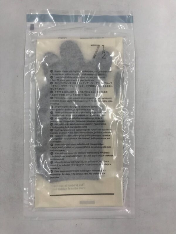 Molnlycke 41675 Biogel PI Indicator Underglove Blue Polyisoprene Surgical Indicator Gloves Size 7.5(X)