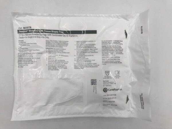 CareFusion SK1017A Jamshidi Menghini Soft Tissue Biopsy Tray 17G x 100mm(X)