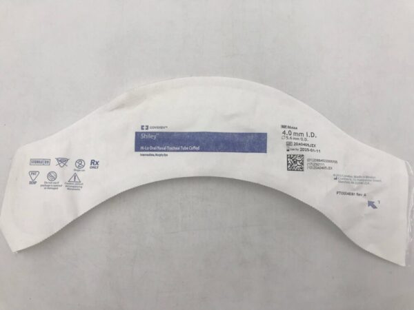 Covidien 86444 Shiley Hi-Lo Oral/Nasal Tracheal Tube Cuffed Intermediate Murphy Eye 4.0mm=I.D. 5.6mm=O.D. (X)