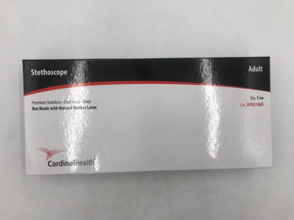 CARDINAL HEALTH SPD57ABK Premium Stainless, Dual Head, Black Stethoscope