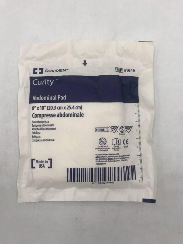 COVIDIEN 9194A Curity Abdominal Pad, 8" x10 "(X)