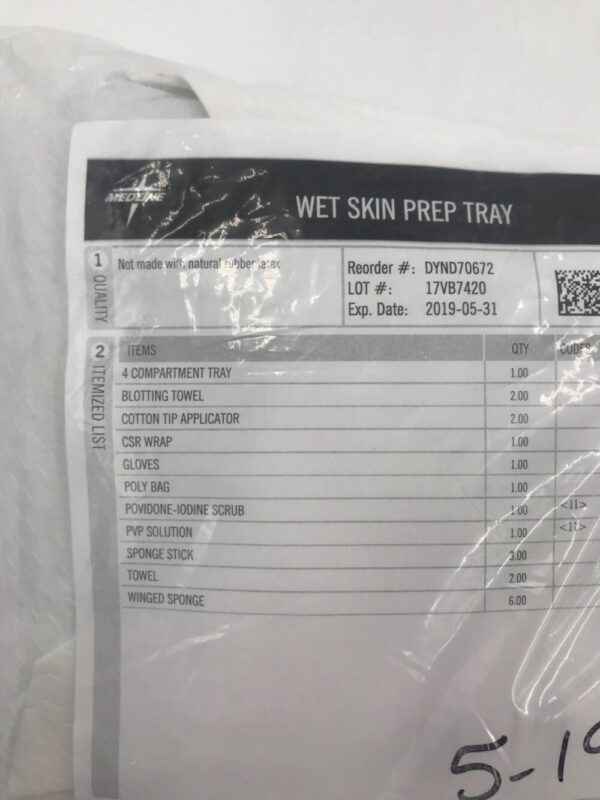 Medline DYND70672 Wet Skin Prep Tray (X)