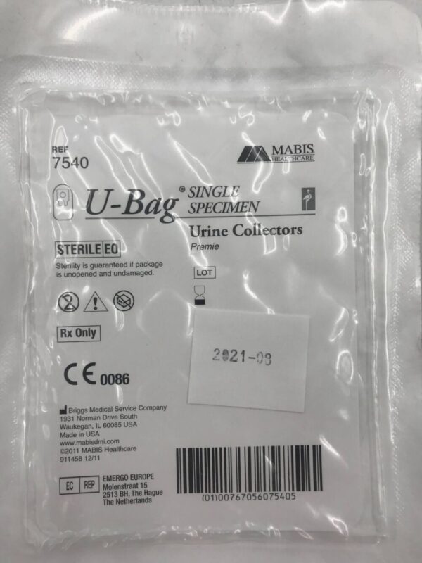 Briggs Medical 7540 Mabis U-Bag Single Specimen Urine Collectors Premie (X)
