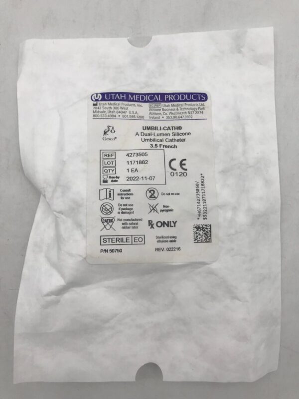 Utah Medical 4273505 Umbili-Cath A Dual-Lumen Silicone Umbilical Catheter 3.5F (X)