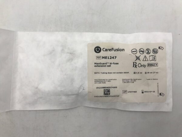 CareFusion ME1247 MaxGuard Bi-Fuse Extension Set ≈1.6ml ≈18cm (7in)