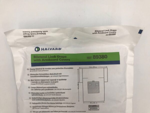 HALYARD 89380 Bilateral Limb Drape w/ Armboard Covers AAMI Level 4, 144in x 116in(X)