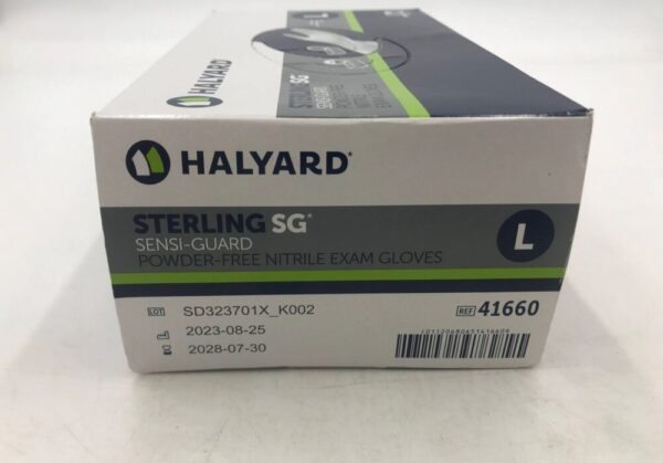 HALYARD 41660 Sterling SG Sensi-Guard Powder Free Nitrile Exam Gloves Large (250/Box)