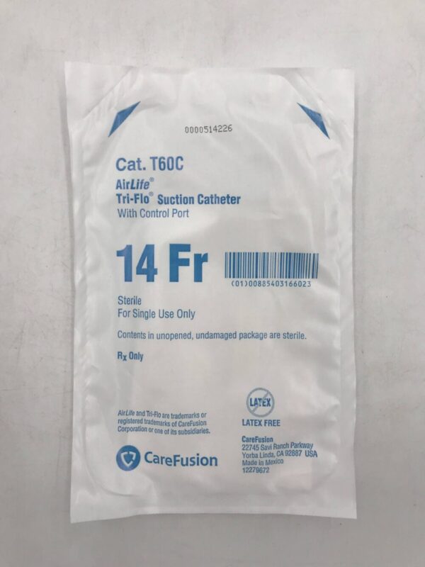 CareFusion T60C AirLife Tri-Flo Suction Catheter with Control Port 14Fr