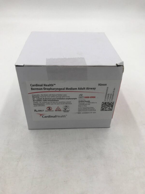 CARDINAL HEALTH 3000-090A Berman Oropharyngeal Medium Adult Airway 90mm (12/Box)