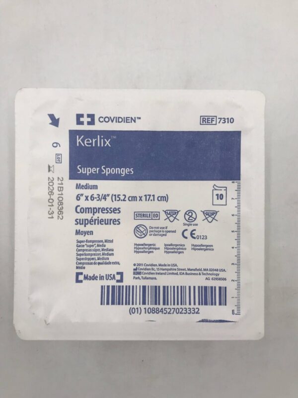Covidien 7310 Kerlix Super Sponges Medium 6" x 6-3/4" (10/Pack)