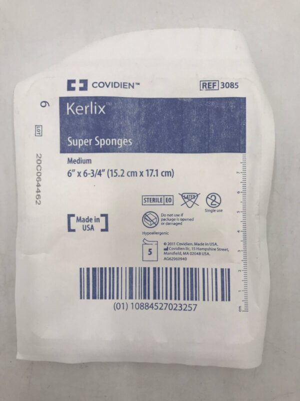 Covidien 3085 Kerlix Super Sponges Medium 6" x 6-3/4" (15.2cm x 17.1cm)