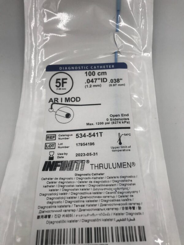Cordis 534-541T Infiniti Thrulumen Diagnostic Catheter AR I MOD 5F 100cm (X)