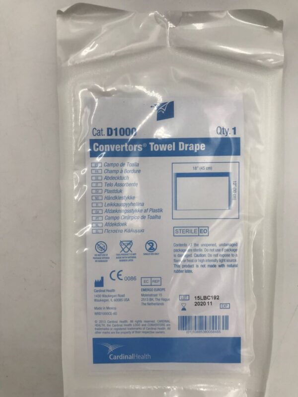 Cardinal Health D1000 Convertors Towel Drape 18" x 12" (X)