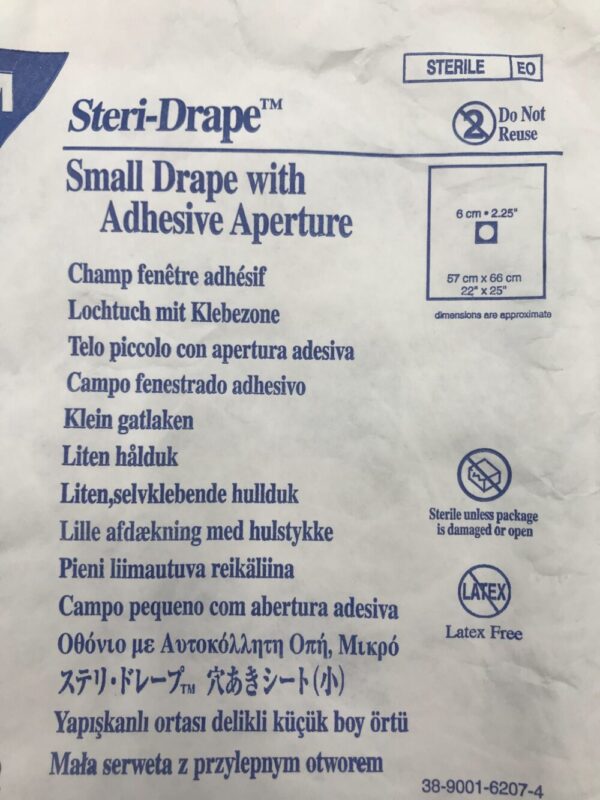 3M 1092 Steri-Drape Small Drape with Adhesive Aperture 57cm x 66cm (X)
