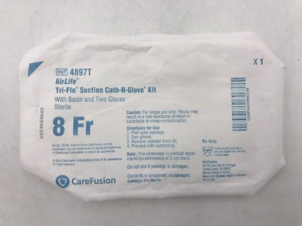Carefusion 4897T AirLife Tri-Flo Suction Cath-N-Glove Kit 8Fr