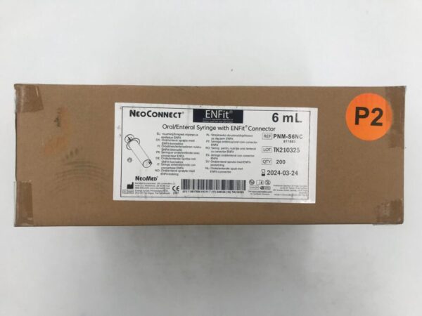 NeoMed PNM-S6NC NeoConnect Oral/Enteral Syringe w/ ENFit Connector 6mL (200/Case)(X)