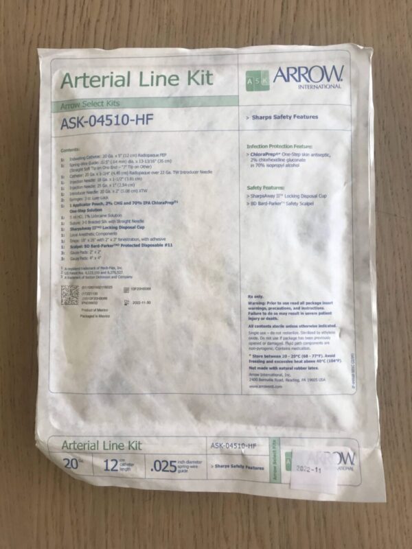 ARROW ASK-04510-HF Arterial Line Kit 20Ga x 12cm x .025in(X)