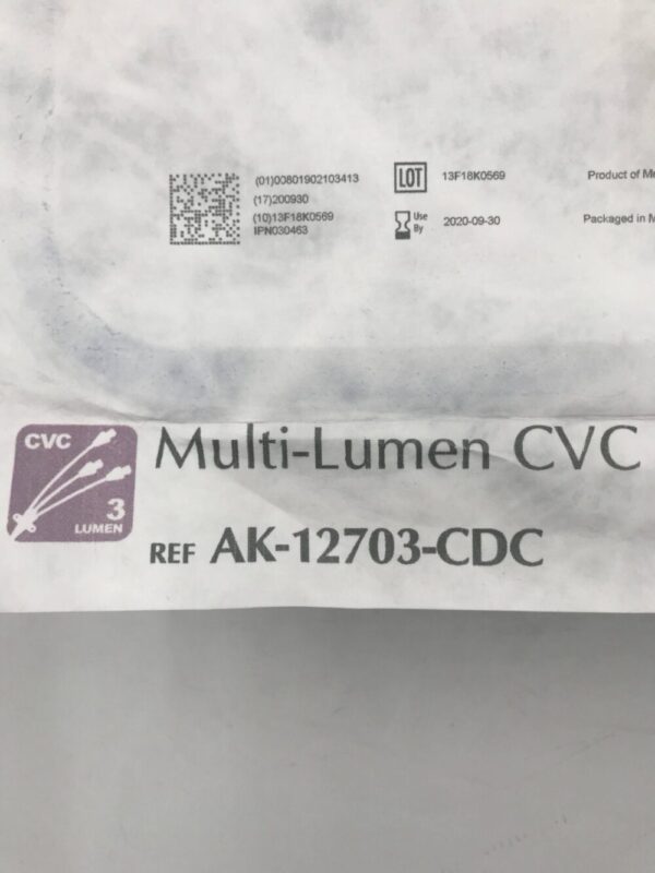 ARROW AK-12703-CDC Multi-Lumen CVC Kit w/Blue FlexTip Catheter 7F(X)