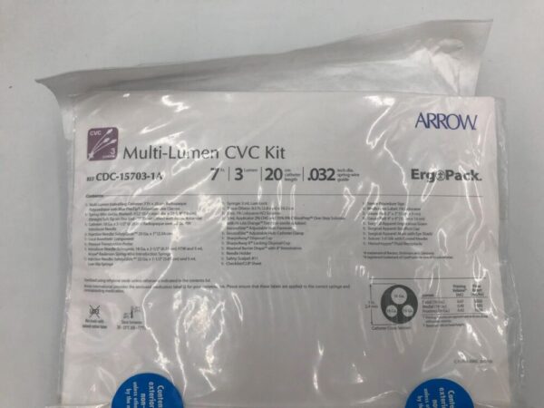 ARROW CDC-15703-1A Multi-Lumen CVC Kit Ergo Pack 7F x 20cm x .032in(X)