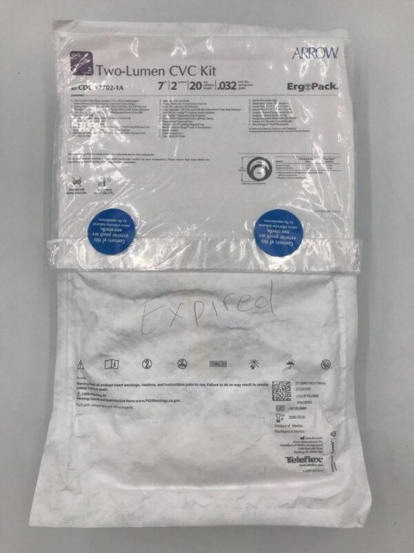 ARROW CDC-17702-1A Two-Lumen CVC Kit, ErgoPack 7F x 20cm x .032in(X)
