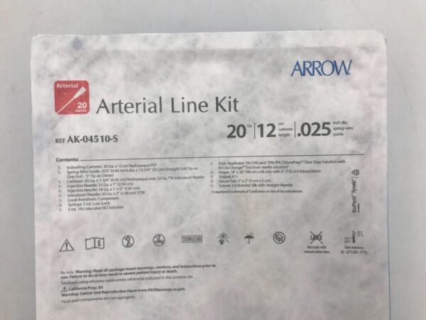ARROW AK-04510-S Arterial Line Kit 20Ga x 12cm x .025in(X)