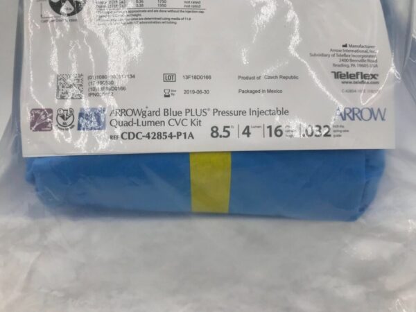 ARROW CDC-42854-P1A AGB ARROWgard Blue PLUS Pressure Injectable Quad-Lumen CVC Kit 8.5F (X)