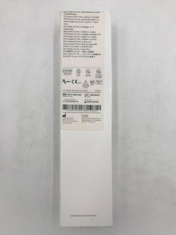 STRYKER 3910-500-922 ICONIX SPEED Anchor 2.3mm #2 Force Fiber Suture(X)