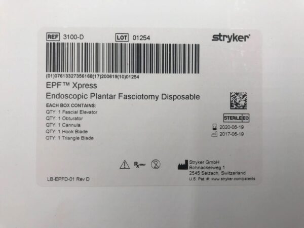 STRYKER 3100-D EPF Xpress Endoscopic Plantar Fasciotomy Disposable (X)