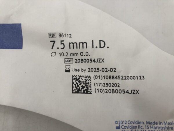 Covidien 86112 Shiley Hi-Lo Oral/Nasal Tracheal Tube Cuffed Murphy Eye 7.5mm=I.D. 10.2mm=O.D.