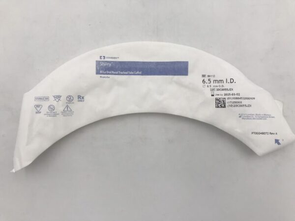Covidien 86110 Shiley Hi-Lo Oral/Nasal Tracheal Tube Cuffed Murphy Eye 6.5mm=I.D. 8.9mm=O.D.