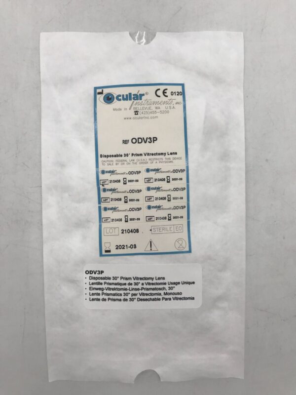 Ocular Instruments ODV3P Disposable 30' Prism Vitrectomy Lens (X)