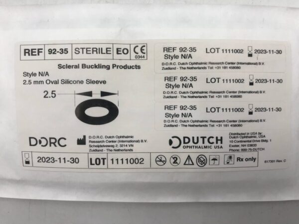 Dorc 92-35 Style N/A 2.5mm Oval Silicone Sleeve (X)