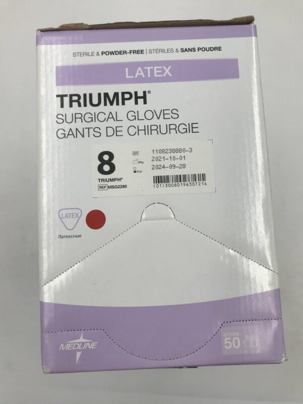MEDLINE MSG2280 Triumph Surgical Gloves Size 8 (50Pairs/Box)