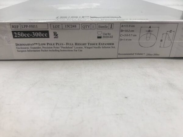 SSP LPP-FH11 Dermaspan Low Pole Plus Full Height Tissue Expander 250cc - 300cc (X)
