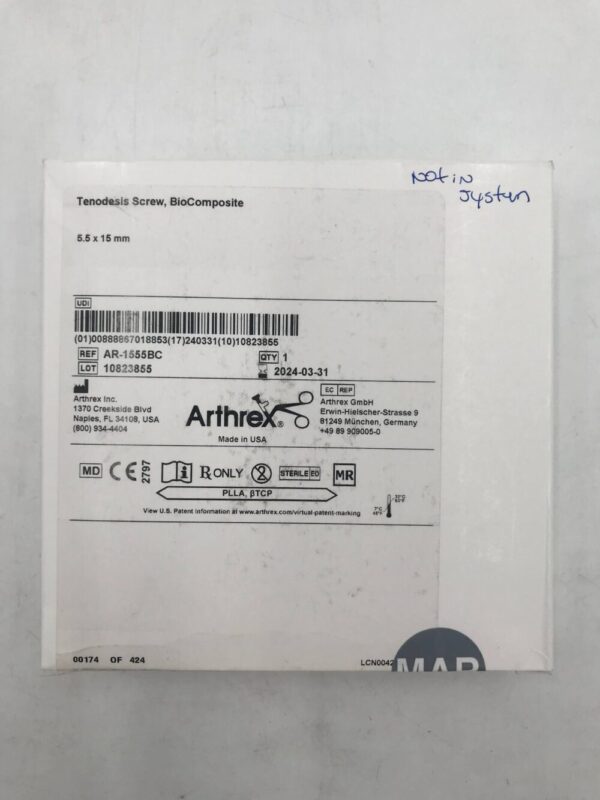 Arthrex AR-1555BC Tenodesis Screw Biocomposite 5.5 x 15mm (X)