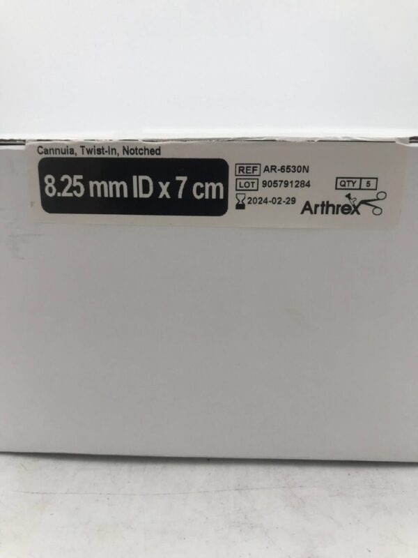 Arthrex AR-6530N Cannula Twist-In Notched 8.25mm ID x 7cm (5/Box) (X)