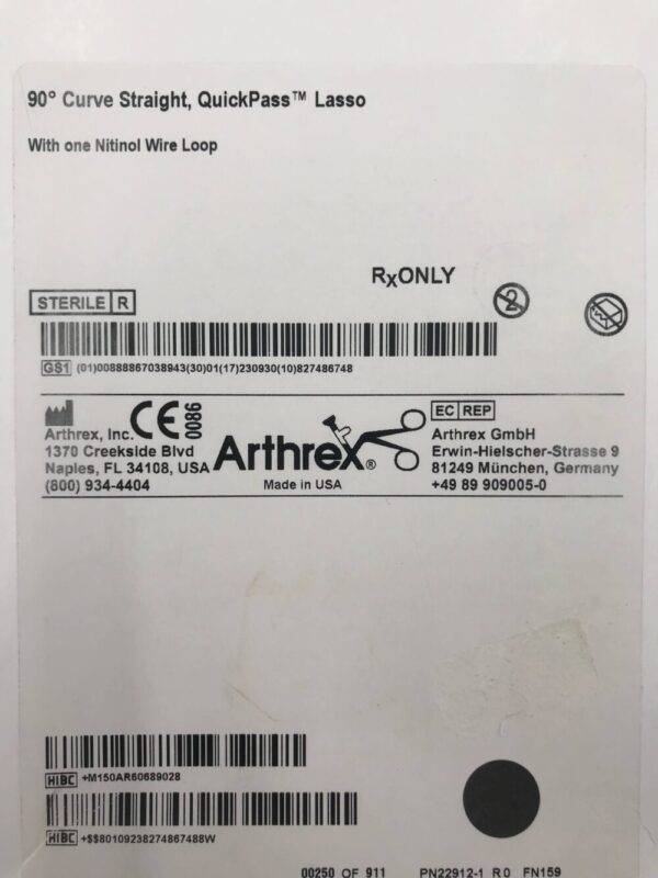 Arthrex AR-6068-90 Curve Straight QuickPass Lasso 90° (X)