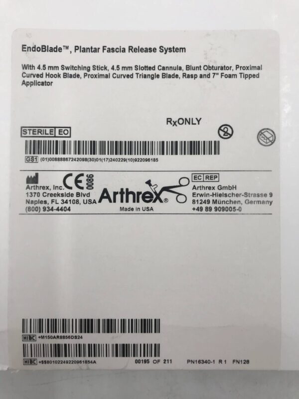 Arthrex AR-8856DS EndoBlade Plantar Fascia Release System (X)