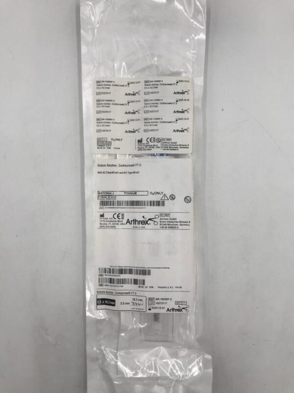 Arthrex AR-1928SF-2 Suture Anchor Corkscrew 3.5 x 12.1mm (X)
