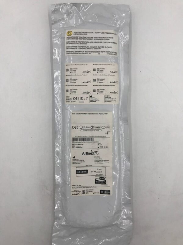 Arthrex AR-8825BC Mini Suture Anchor BioComposite  PushLock 2.5 x 8mm (X)
