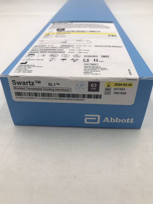 ABBOTT 407453 Swartz SL1 Braided Transseptal Guiding Introducer 8.5F x 63cm(X)
