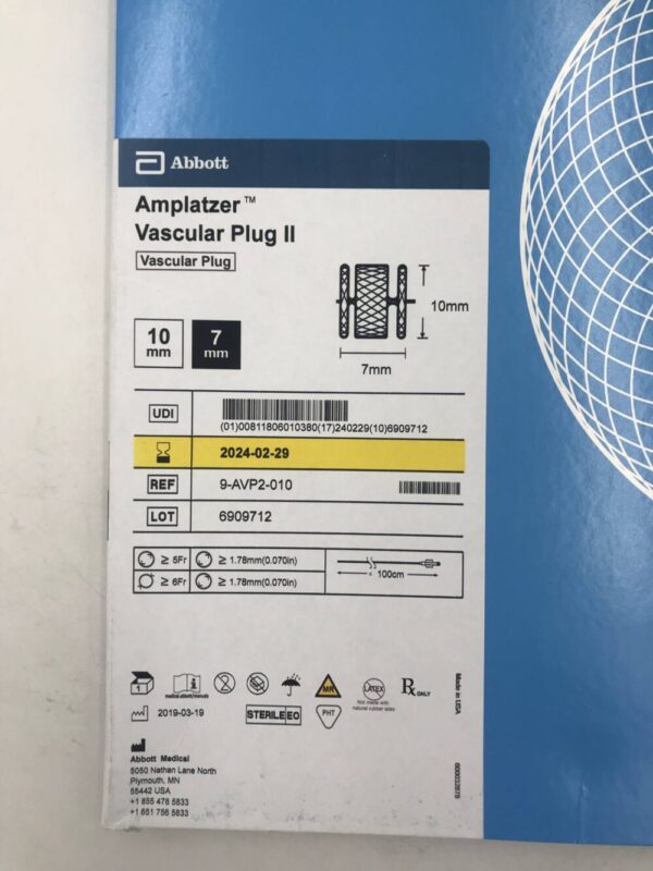ABBOTT 9-AVP2-010 Amplatzer Vascular Plug II 10mm x 7mm(X)