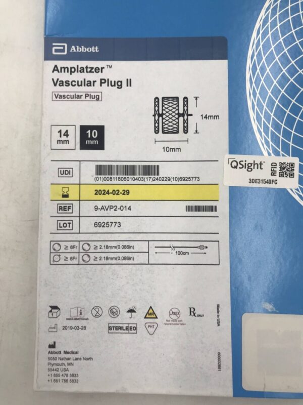 ABBOTT 9-AVP2-014 Amplatzer Vascular Plug II 14mm x 10mm(X)